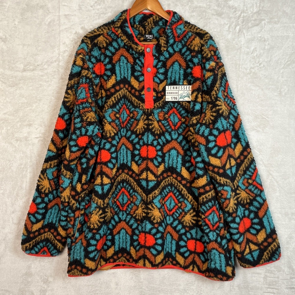 Tennessee Home Free Sherpa Pullover Adult 2XL 1/4 Quarter Snap Sweater Aztec Men